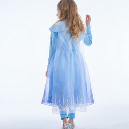 Frozen 2 Elsa inspired blue costume dress, Disney princess themed party cosplay wear