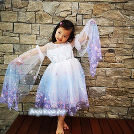 Frozen Elsa fantasy fluffy long sleeves tutu dress, party, costume, birthday