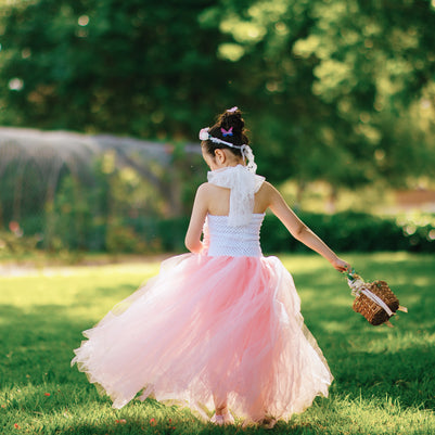 Cherry Blossom Fairy Tutu Dress – Pink Flower Girl Dress, Spring Festival Floral Tulle Outfit for Girls