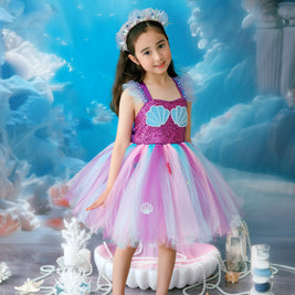 Purple Mermaid tutu birthday dress I Under the sea Princess party costume I Fairy Tulle dress