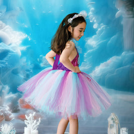 Purple Mermaid tutu birthday dress I Under the sea Princess party costume I Fairy Tulle dress