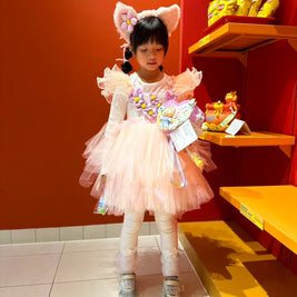 Linabell Pink fox girls costume, Kitsune Japanese cosplay ribbon dress