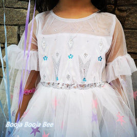 Frozen Elsa fantasy fluffy long sleeves tutu dress, party, costume, birthday