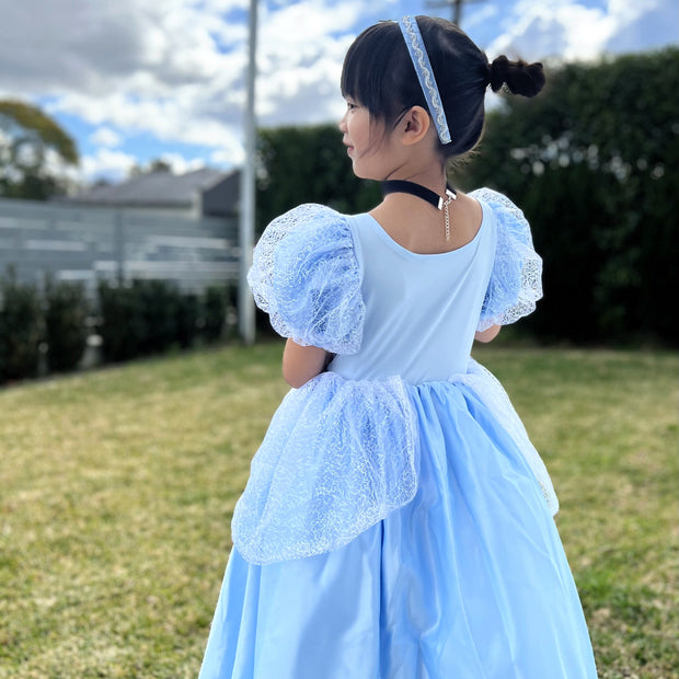 Cinderella puffy sleeves ball gown, Girls birthday gift party dress