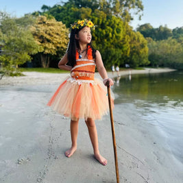 Moana Inspired Tutu Dress – Hawaiian Islander Ocean Princess Birthday Costume for Girls