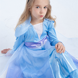 Frozen 2 Elsa inspired blue costume dress, Disney princess themed party cosplay wear