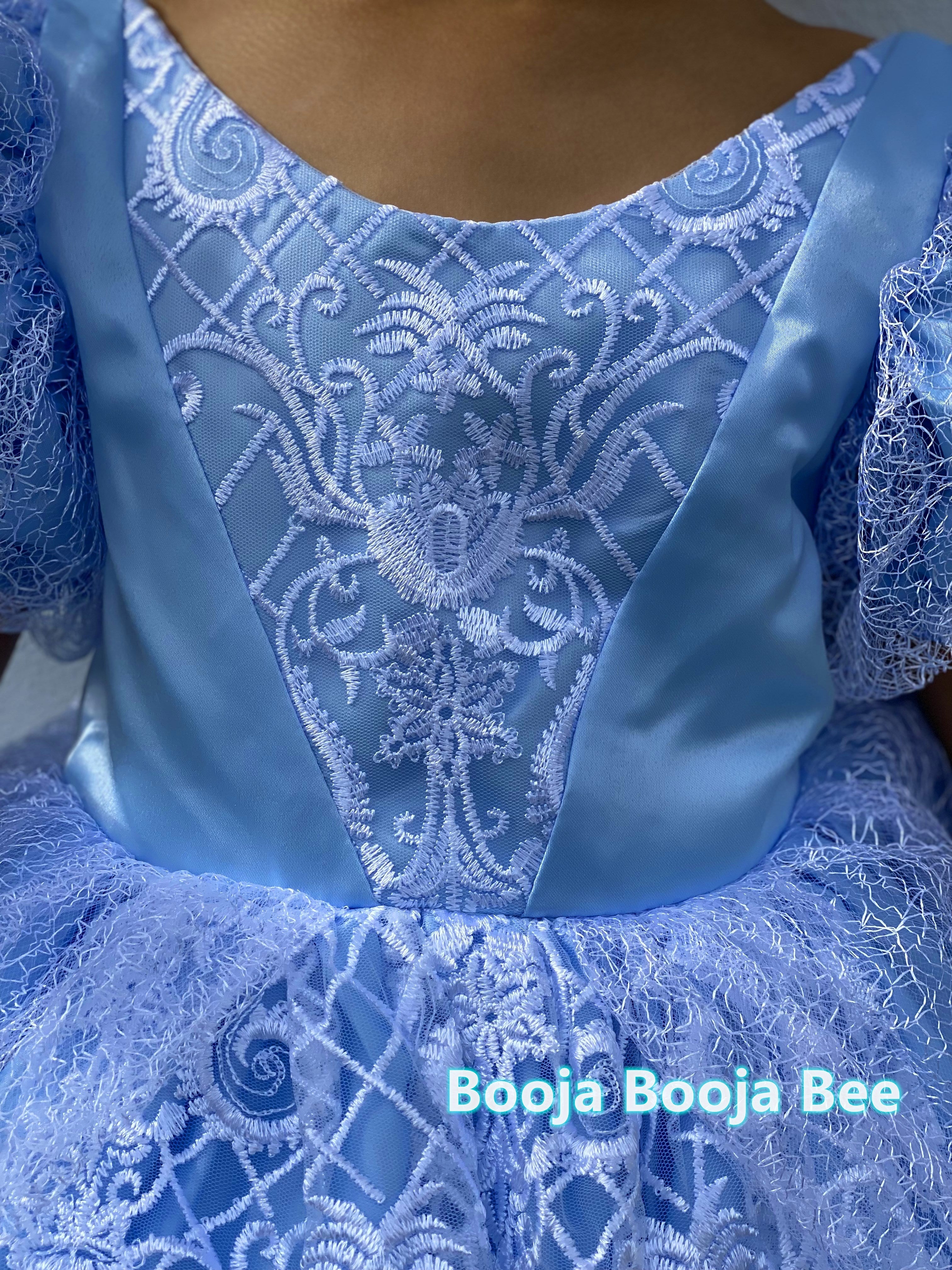 Cinderella puffy sleeves ball gown, Girls birthday gift party dress
