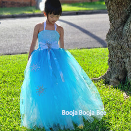 Frozen Elsa snowflakes ice blue tutu dress