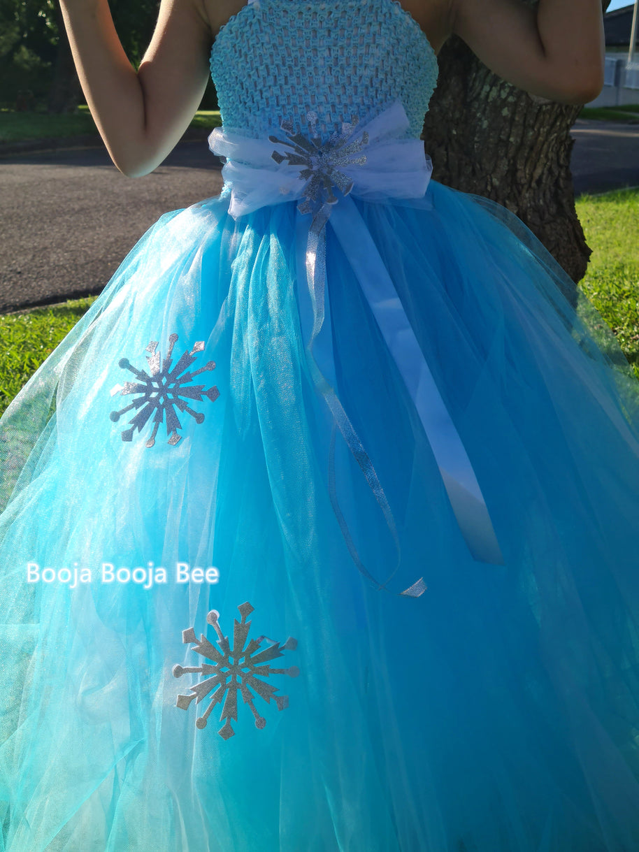 Frozen Elsa snowflakes ice blue tutu dress