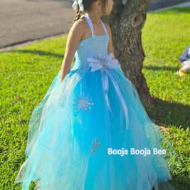 Frozen Elsa snowflakes ice blue tutu dress