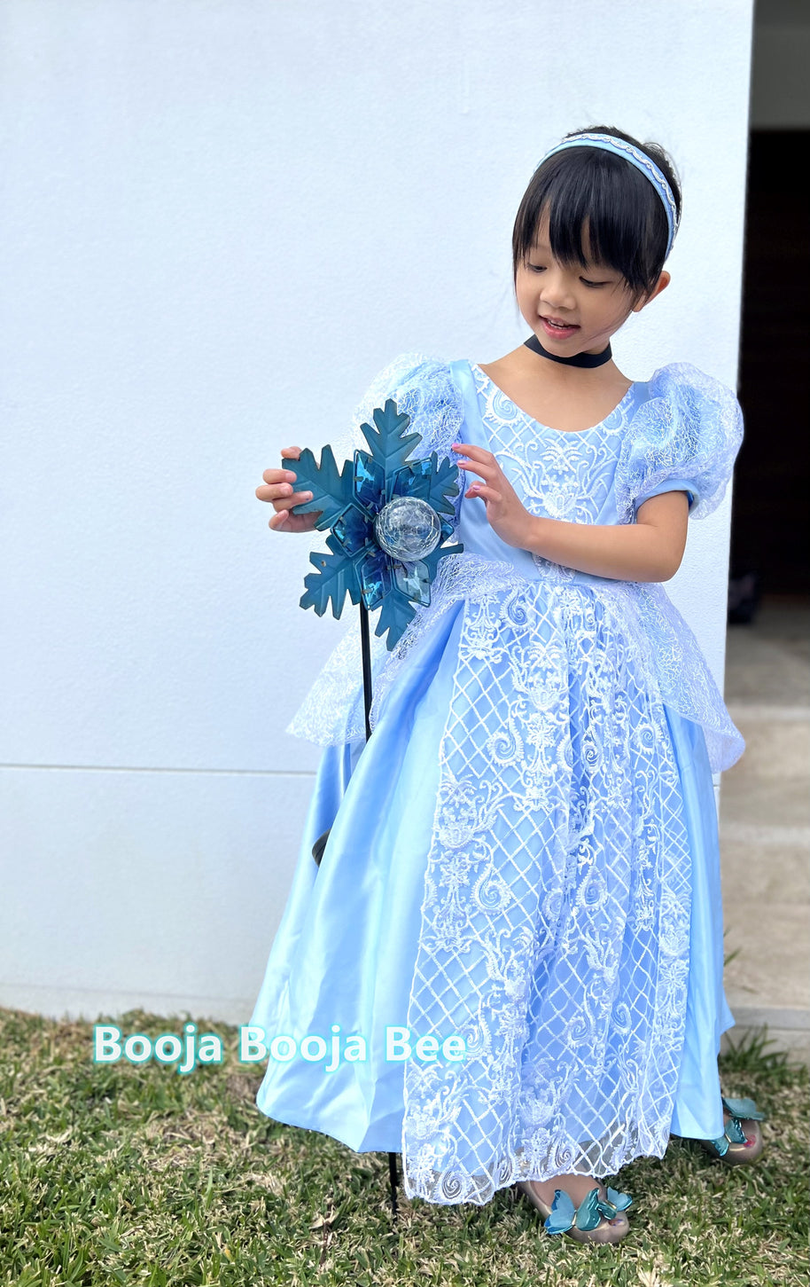 Cinderella puffy sleeves ball gown, Girls birthday gift party dress