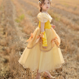 Beauty and the Beast Belle inspired costume, Gold princess dress