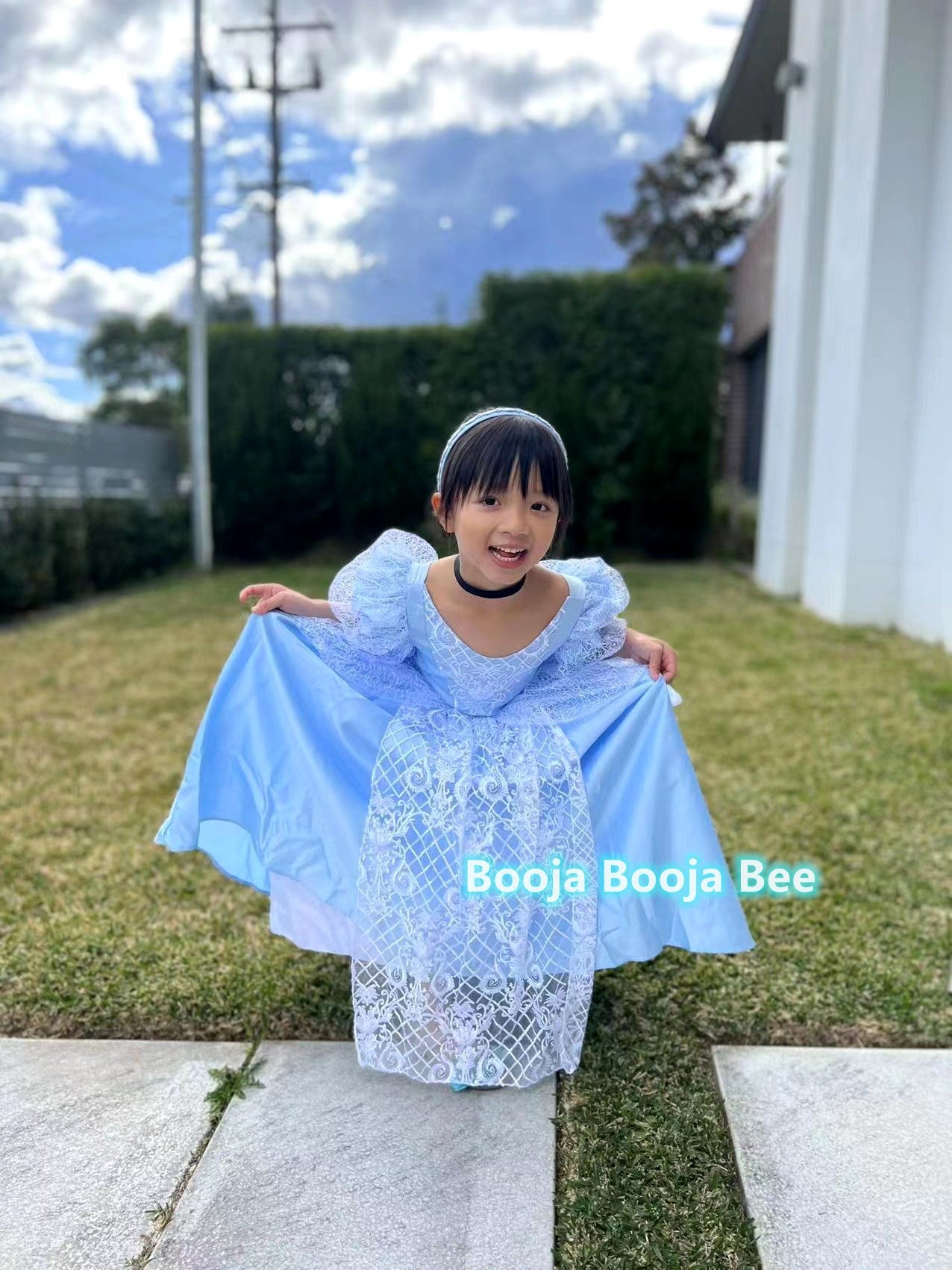 Cinderella puffy sleeves ball gown, Girls birthday gift party dress