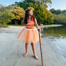 Moana Inspired Tutu Dress – Hawaiian Islander Ocean Princess Birthday Costume for Girls