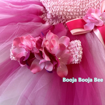 Baby 1st birthday dress, Toddler girls pink flower princess tutu