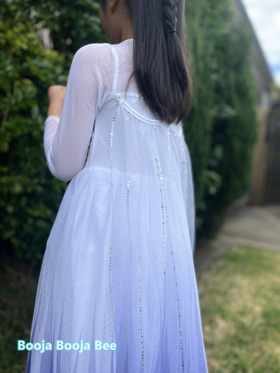 Disney themed party Elsa costumes for kids 3-8, Frozen 2 Elsa birthday princess dress