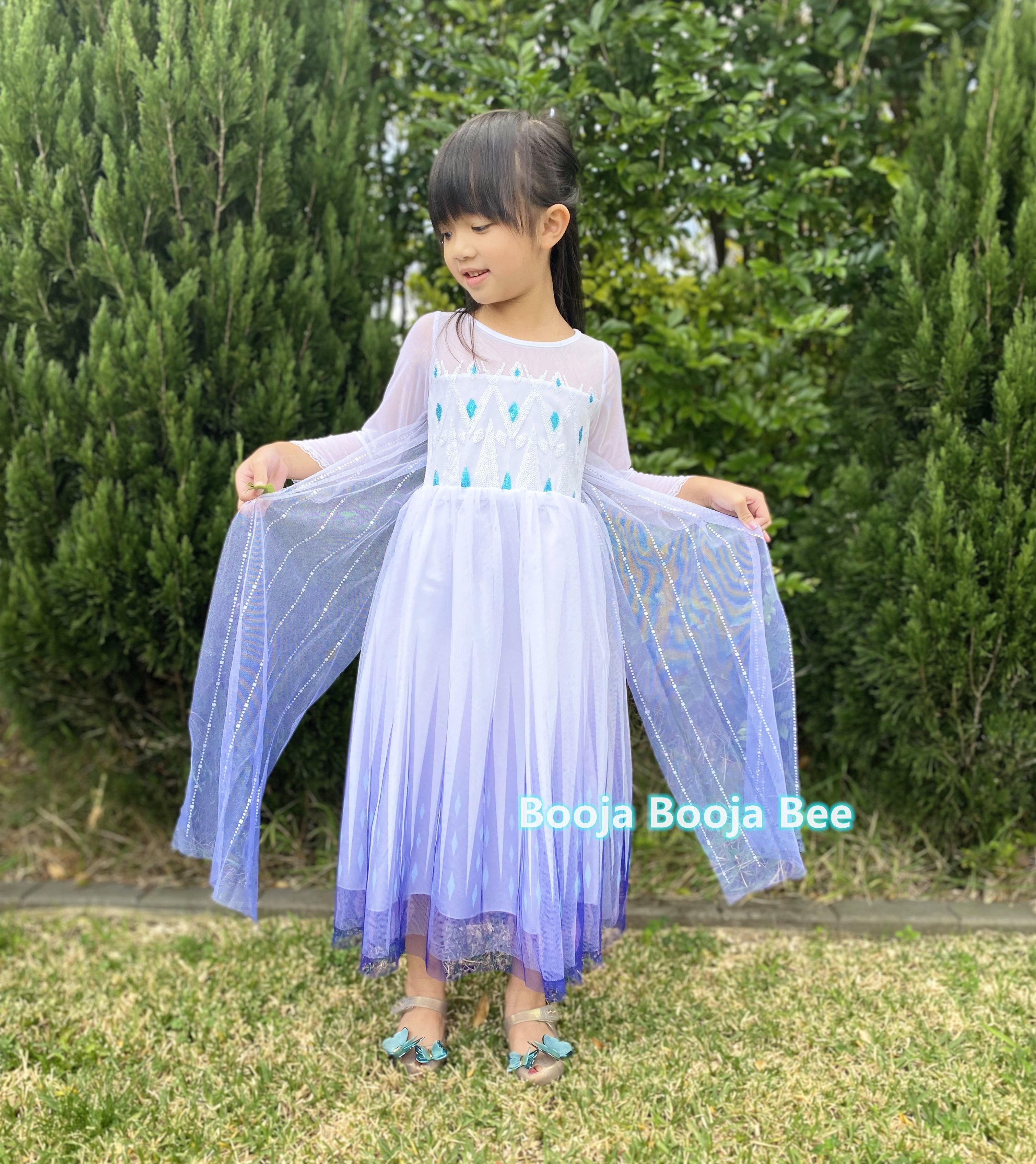 Disney themed party Elsa costumes for kids 3-8, Frozen 2 Elsa birthday princess dress