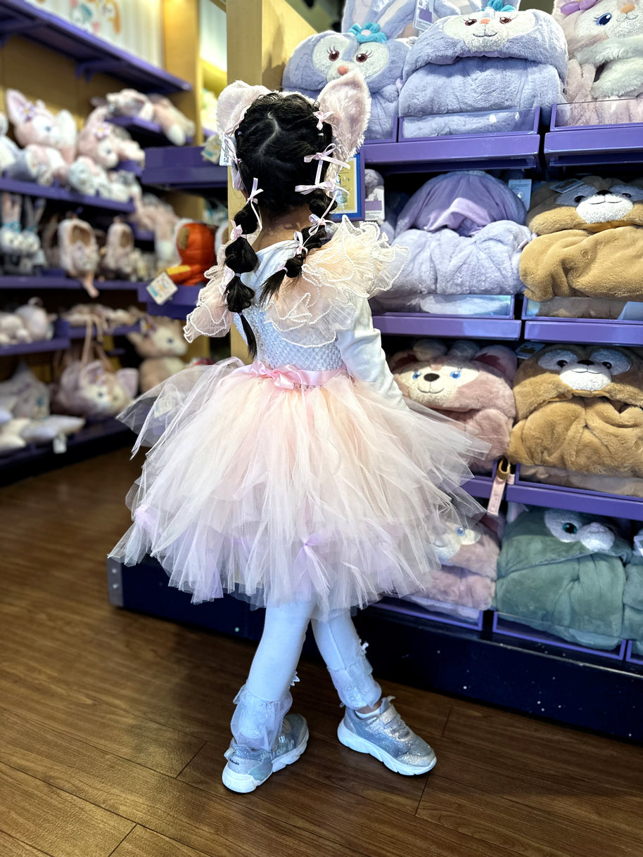 Linabell Pink fox girls costume, Kitsune Japanese cosplay ribbon dress