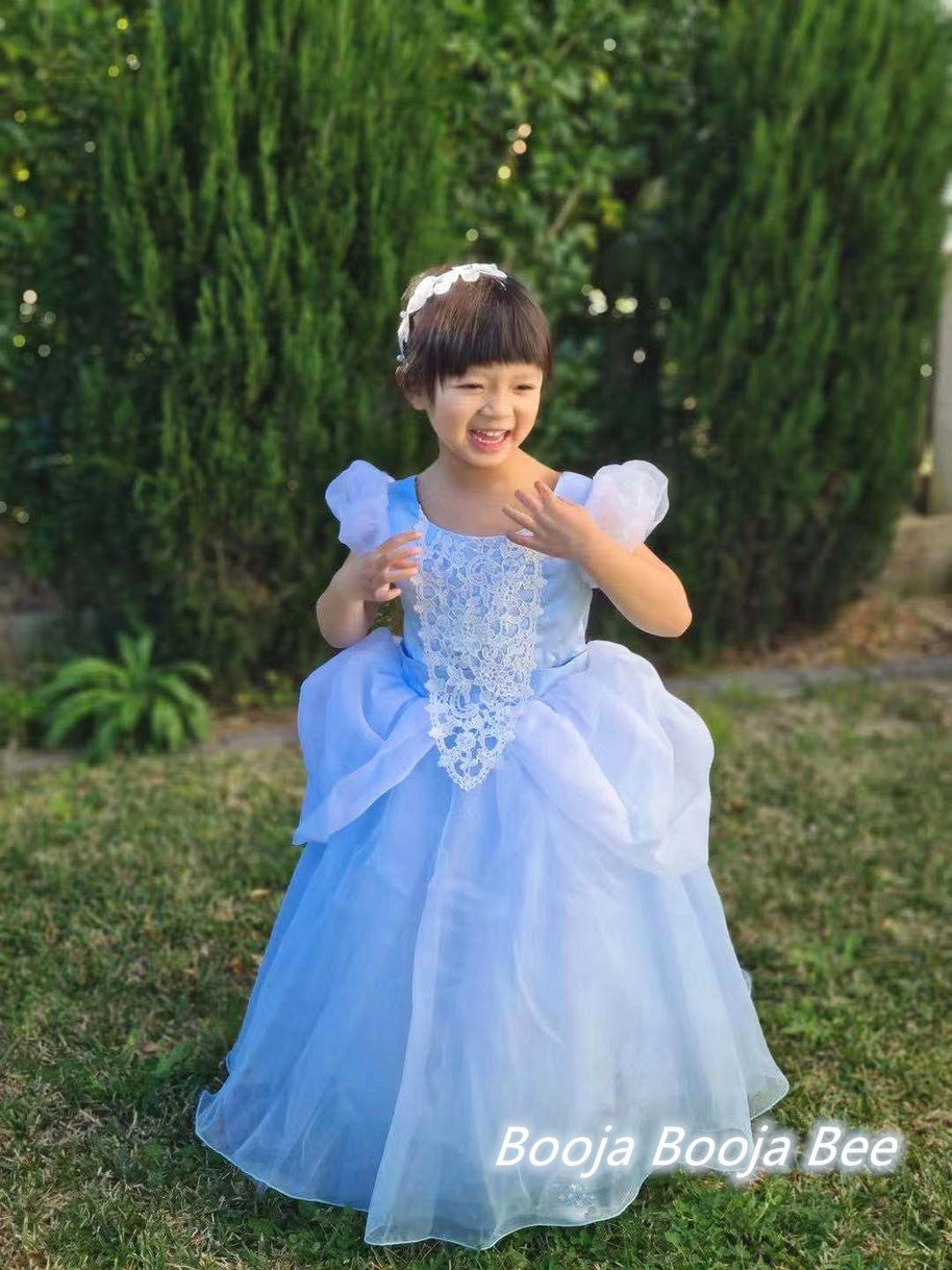 Magical Cinderella costume dress, Disney princess party gown, Halloween dress-up cosplay