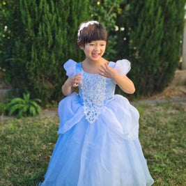Magical Cinderella costume dress, Disney princess party gown, Halloween dress-up cosplay