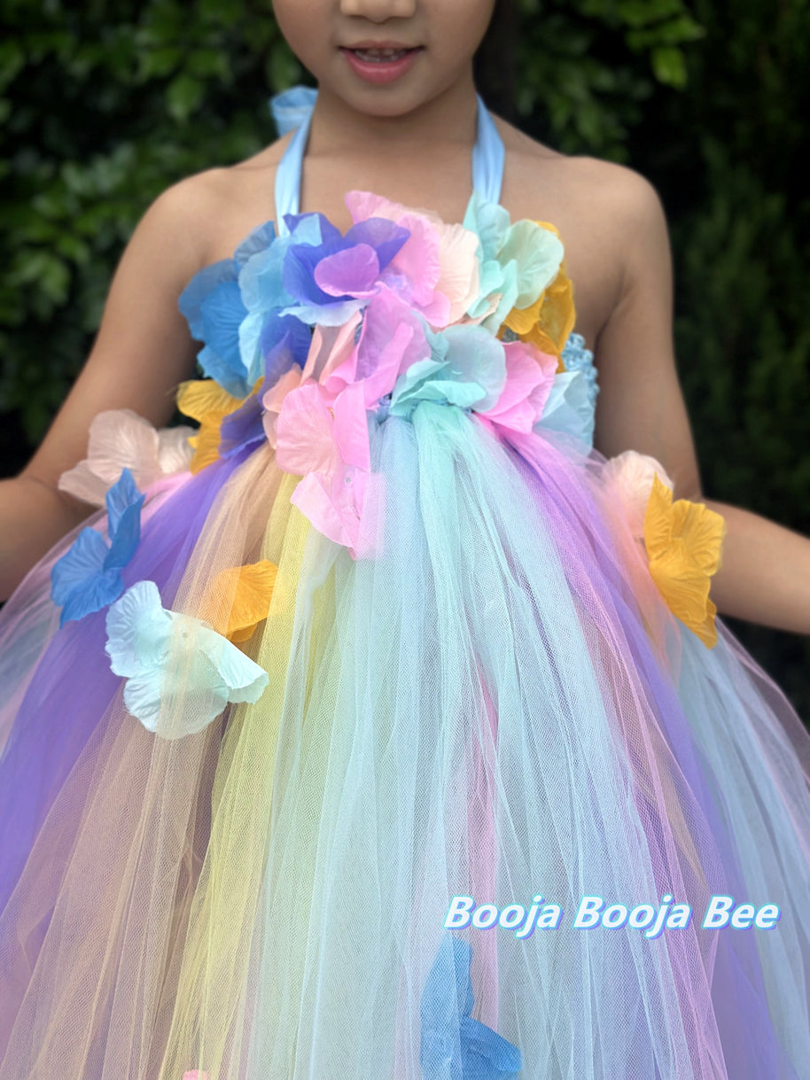 Unicorn Lola 3D flowers Pastel Fairy Princess tutu dress