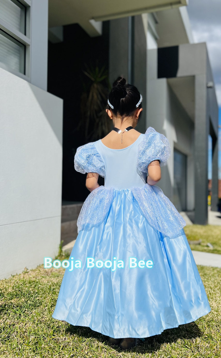 Cinderella puffy sleeves ball gown, Girls birthday gift party dress