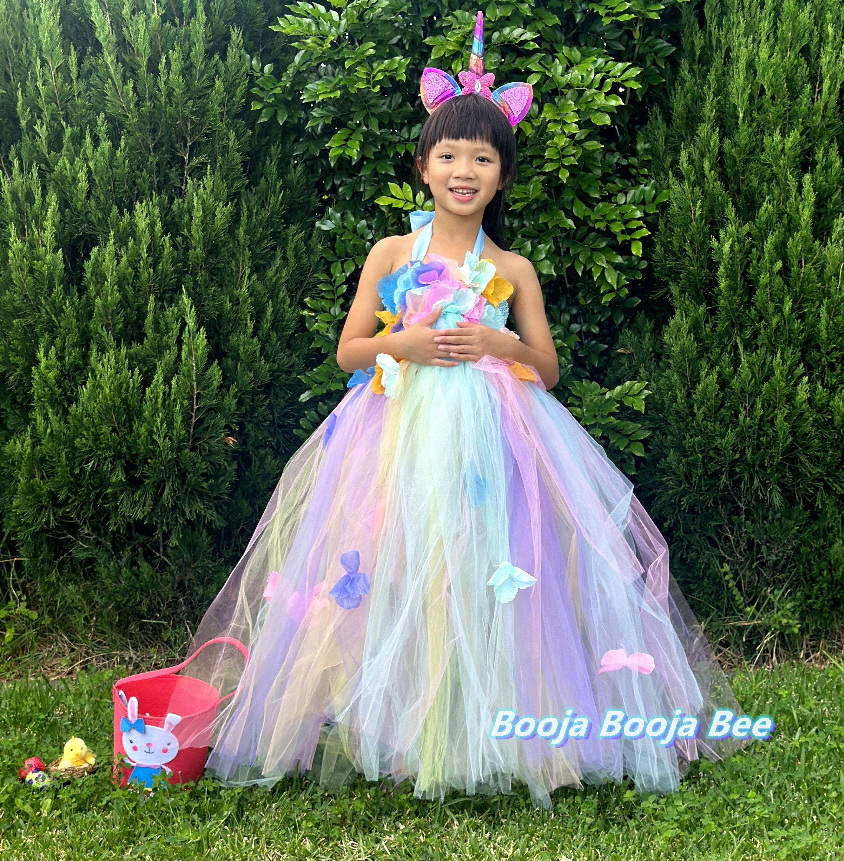 Unicorn Lola 3D flowers Pastel Fairy Princess tutu dress