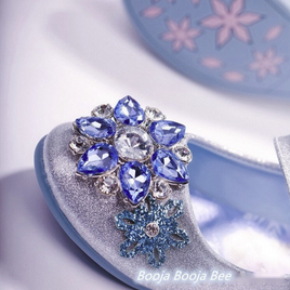 Frozen Elsa Snowflakes silver gemstones girls shoes, Princess birthday shoes