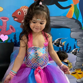 Pink Mermaid Tutu Dress for Girls - Under the sea Birthday Party Dress, Fish scales mermaid Costume