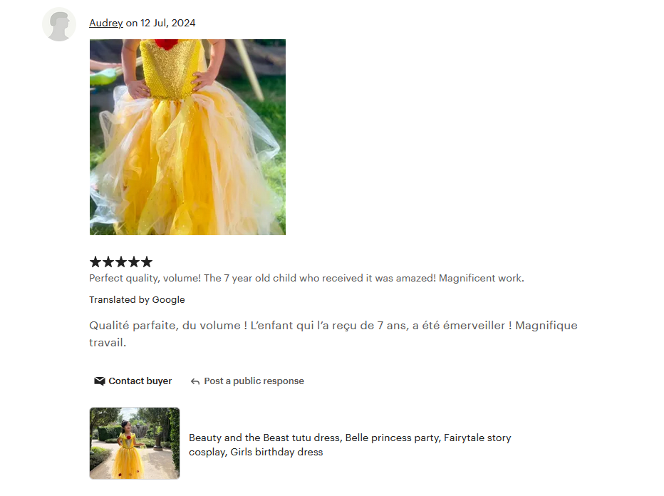 Beauty and the Beast Belle luxury princess party tutu dress