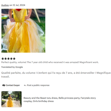 Beauty and the Beast Belle luxury princess party tutu dress