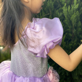 Encanto Isabela purple costume dress, Girls princess cosplay flowers dress