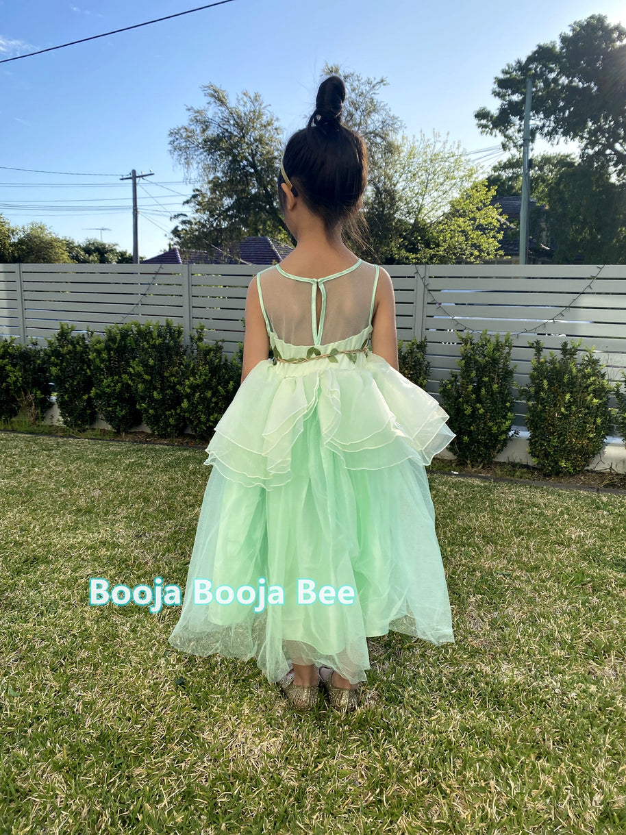 Princess Tiana costume sleeveless costume dress, The Frog movie cosplay