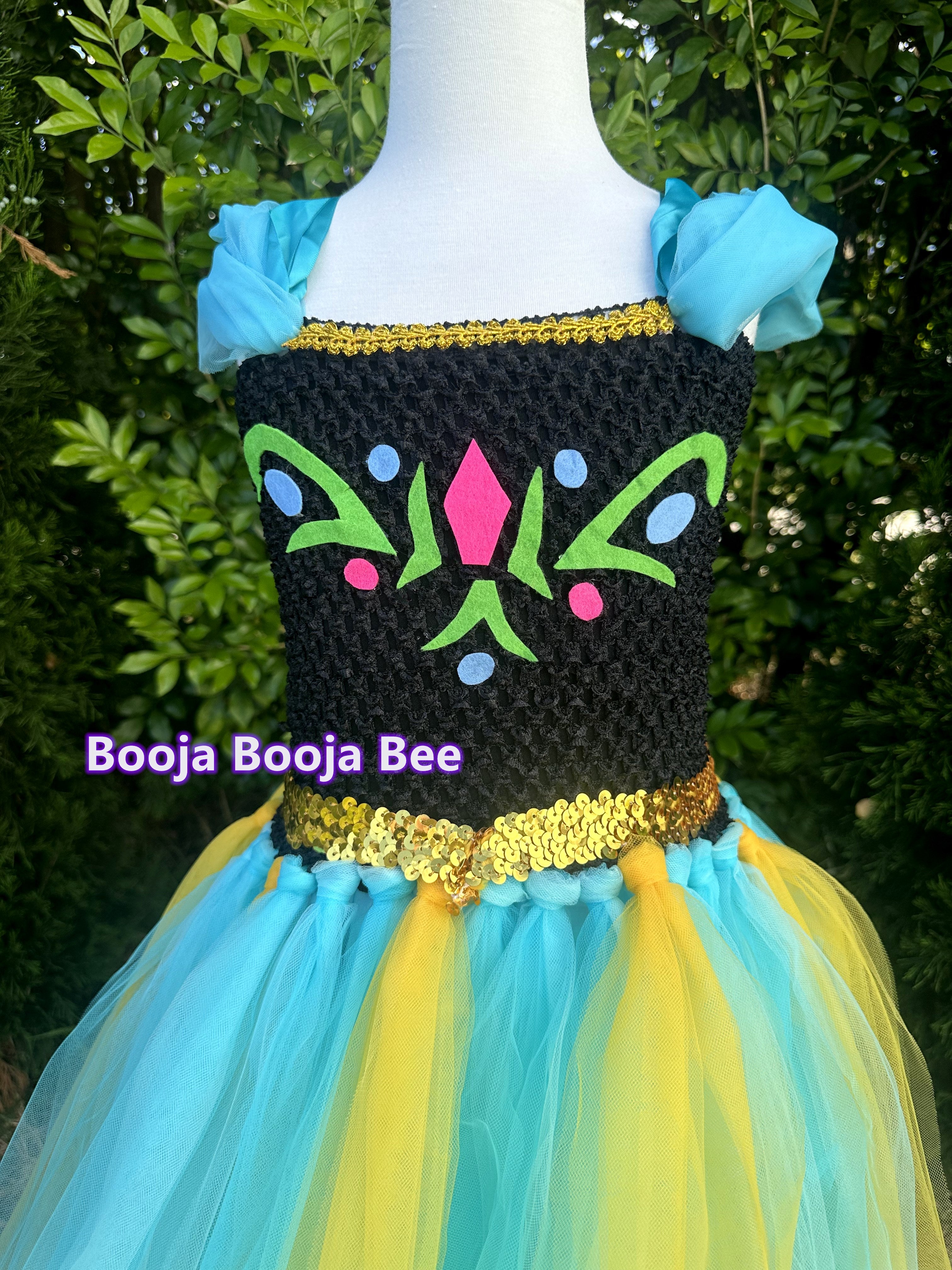 Frozen Anna toddler baby tutu 1st birthday，Princess costume tulle dress，Aged 0-10