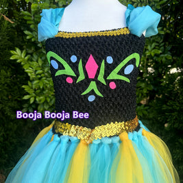Frozen Anna toddler baby tutu 1st birthday，Princess costume tulle dress，Aged 0-10