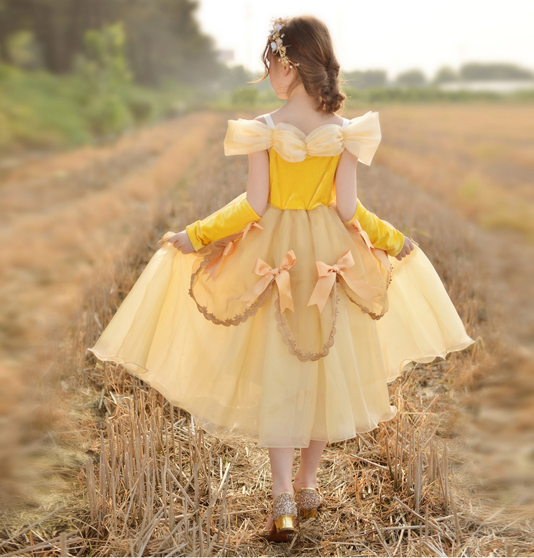 Beauty and the Beast Belle inspired costume, Gold princess dress