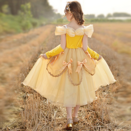 Beauty and the Beast Belle inspired costume, Gold princess dress