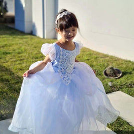 Magical Cinderella costume dress, Disney princess party gown, Halloween dress-up cosplay