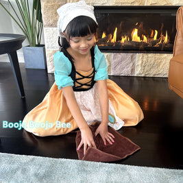 Cinderella maid inspired girls costume, Princess cleaning apron dress