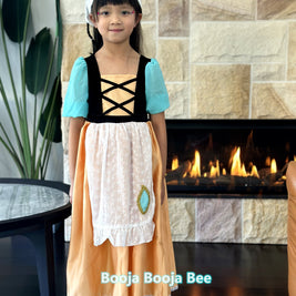 Cinderella maid inspired girls costume, Princess cleaning apron dress