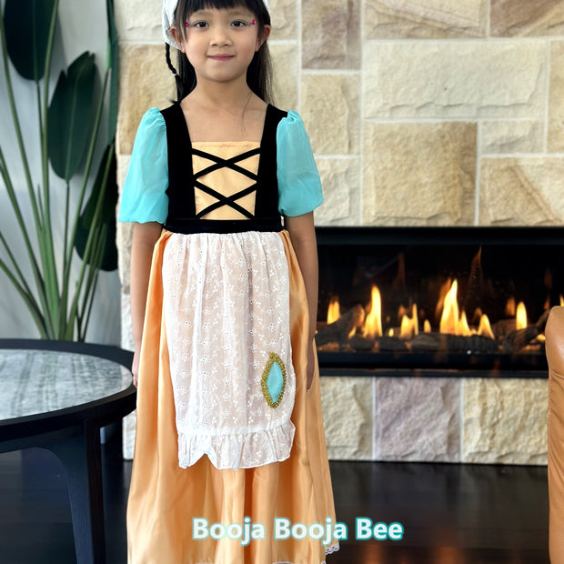 Cinderella maid inspired girls costume, Princess cleaning apron dress