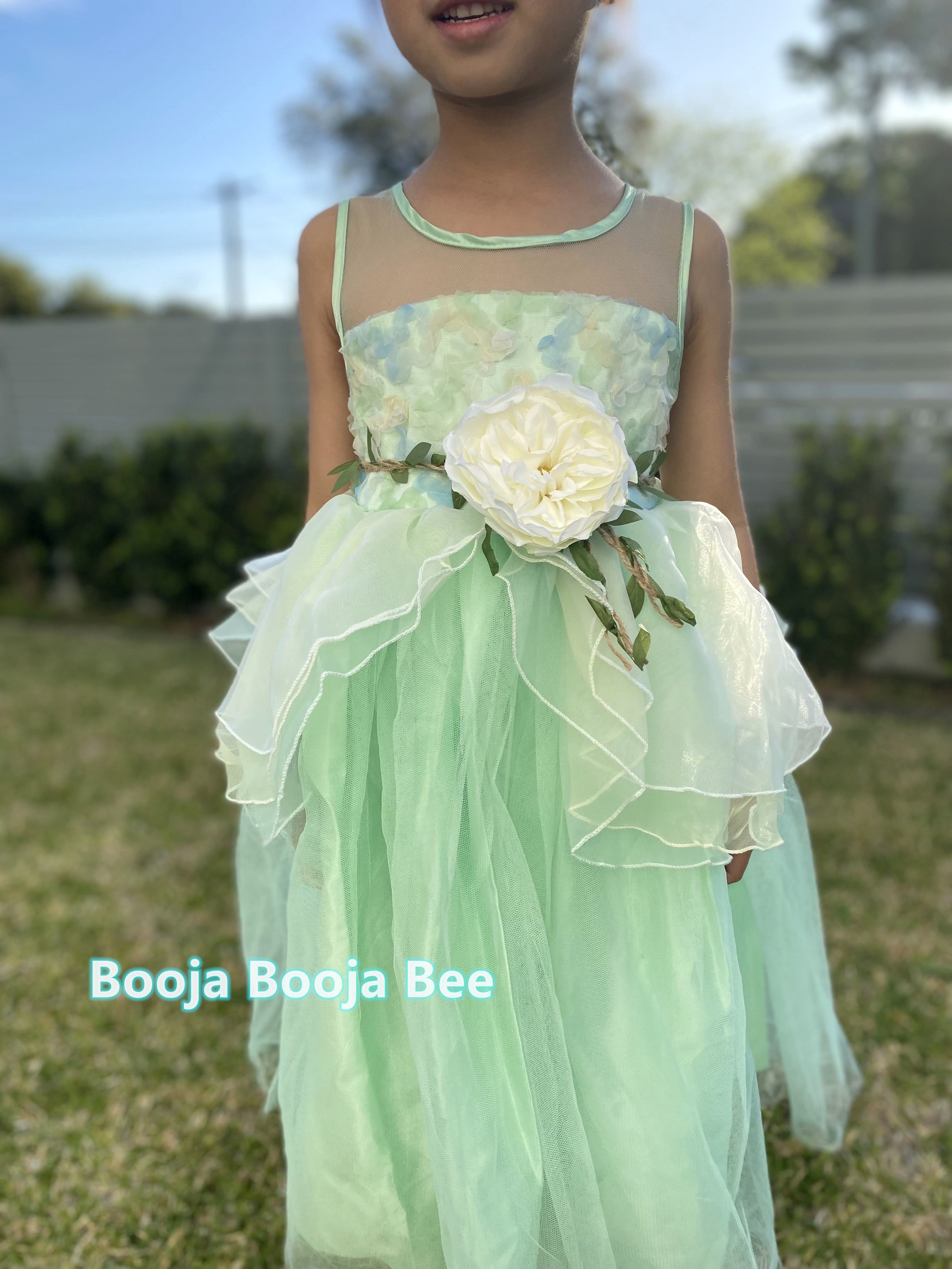 Princess Tiana costume sleeveless costume dress, The Frog movie cosplay