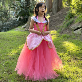 Aurora Pink Sleeping Beauty Princess tutu dress, Girls Pink party themed wear, Pageant dress, Movie cosplay dress