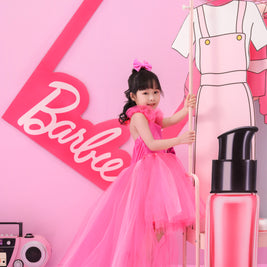 Barbie Aurora hot pink party tutu dress, girls birthday themed dress