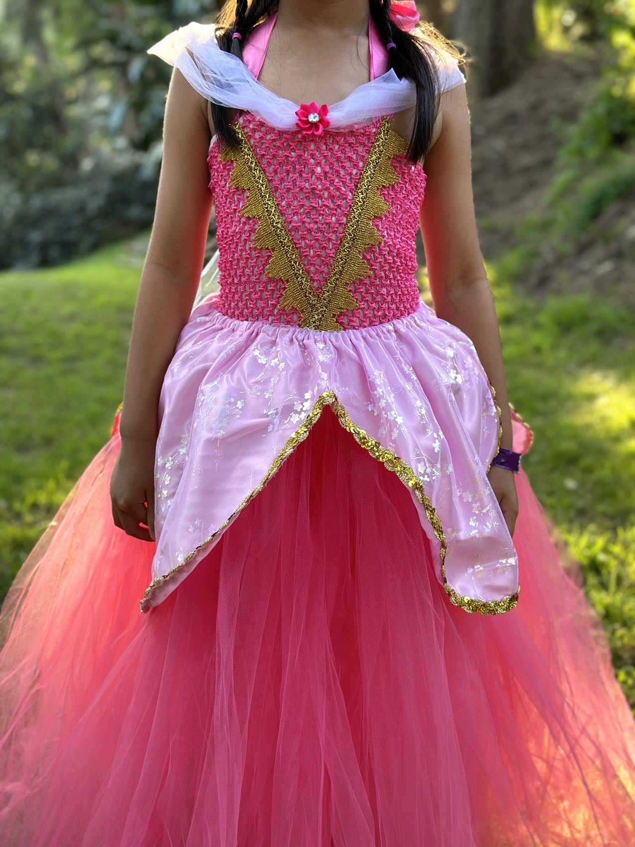 Aurora Pink Sleeping Beauty Princess tutu dress, Girls Pink party themed wear, Pageant dress, Movie cosplay dress