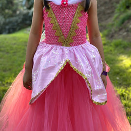 Aurora Pink Sleeping Beauty Princess tutu dress, Girls Pink party themed wear, Pageant dress, Movie cosplay dress