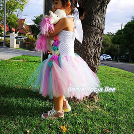 Unicorn Rainbow Tutu Dress, Fairy Costume for Birthday Party