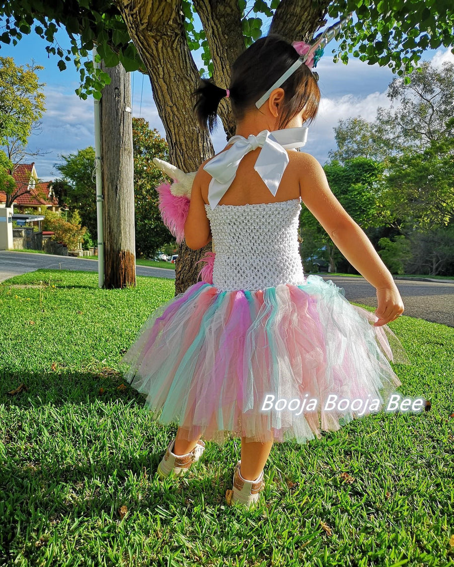 Unicorn Rainbow Tutu Dress, Fairy Costume for Birthday Party