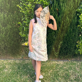 Fairy tale of Jade pool Qipao, Luxurious pink Cheongsam for Chinese New Year, Harmony day outfits, Chinese culture girls wear