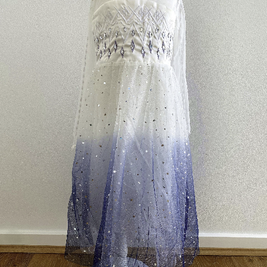 Frozen Elsa white long sleeves costume dress, Princess snowflakes cape themed birthday party